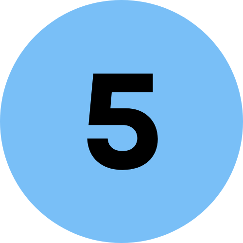 The number 5 in a circle